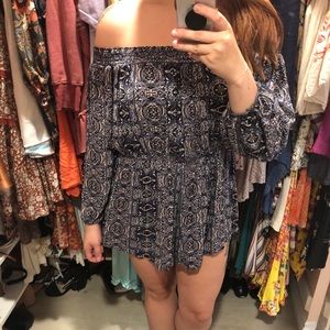 Free people blue romper- medium
